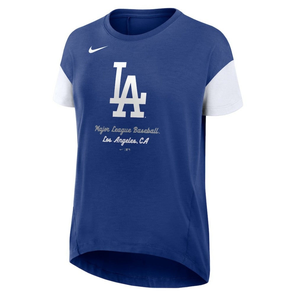 Los Angeles Dodgers Women's Flowy Fashion Tri-Blend Dri-FIT T-Shirt Royal | Nike