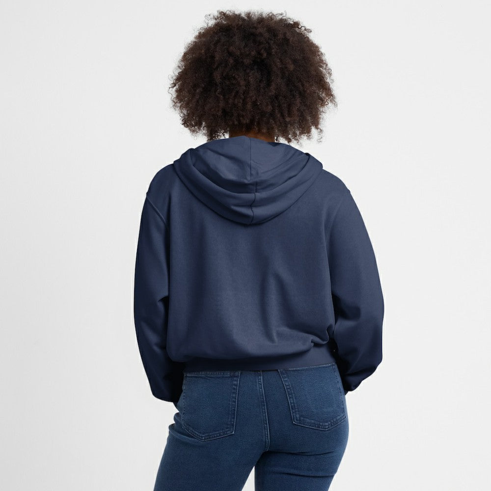 Milwaukee Brewers Women's Cropped Chill Full-Zip Hoodie Navy | Nike