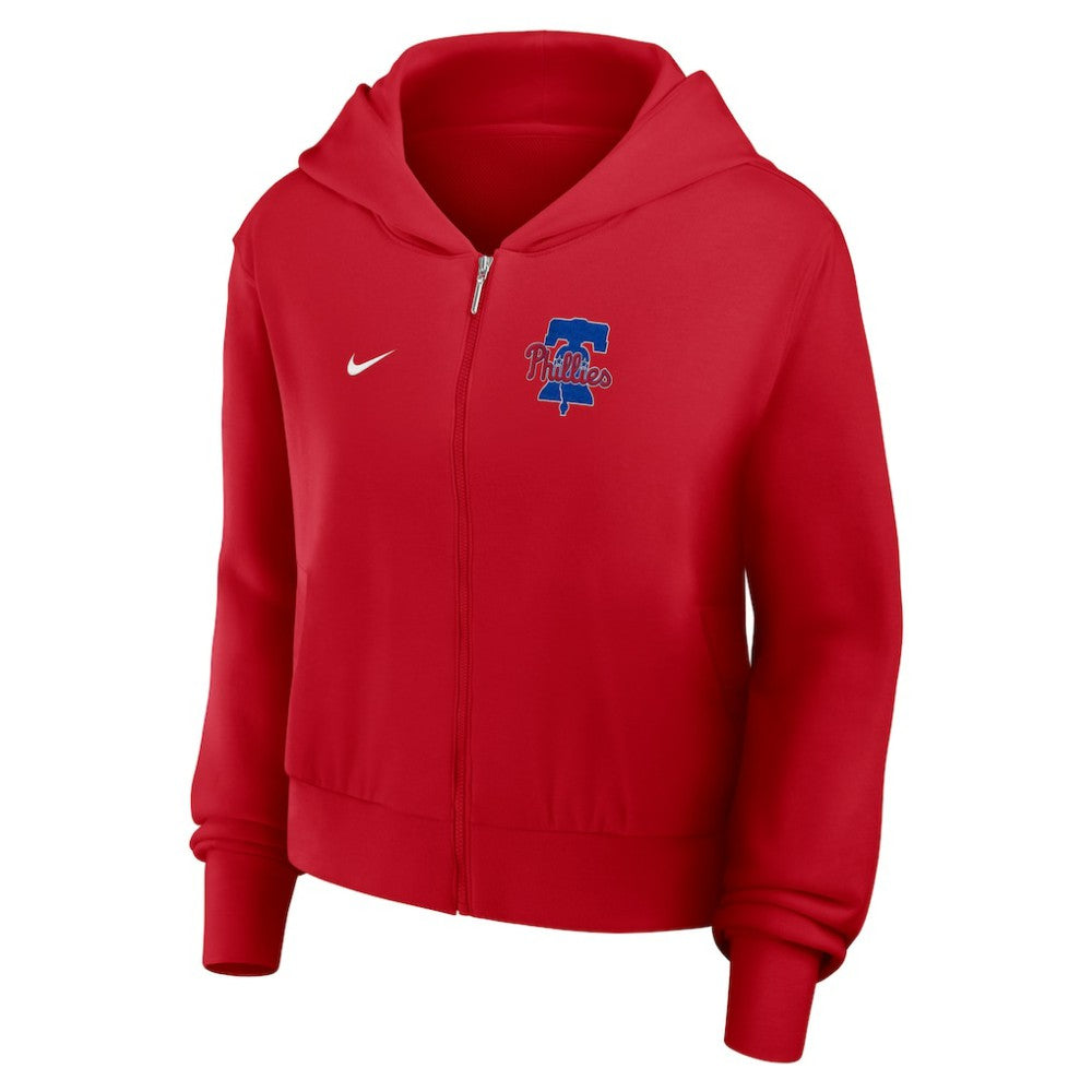 Philadelphia Phillies Women's Cropped Chill Full-Zip Hoodie Red | Nike