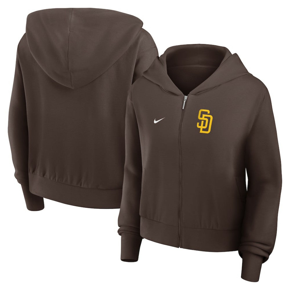 San Diego Padres Women's Cropped Chill Full-Zip Hoodie Brown | Nike
