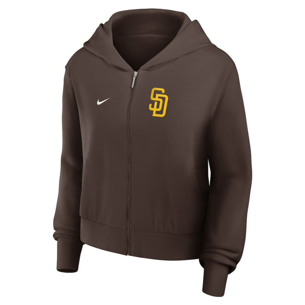 San Diego Padres Women's Cropped Chill Full-Zip Hoodie Brown | Nike