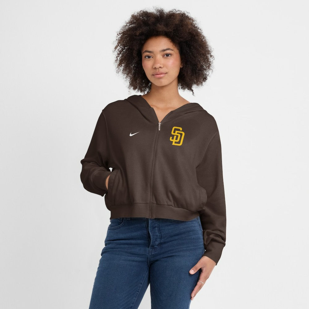 San Diego Padres Women's Cropped Chill Full-Zip Hoodie Brown | Nike