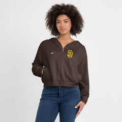 San Diego Padres Women's Cropped Chill Full-Zip Hoodie Brown | Nike