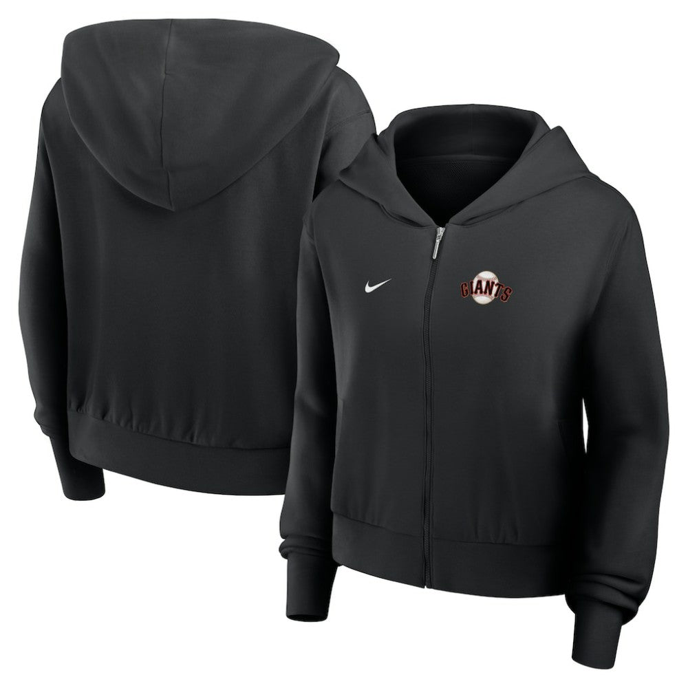 San Francisco Giants Women's Cropped Chill Full-Zip Hoodie Black | Nike