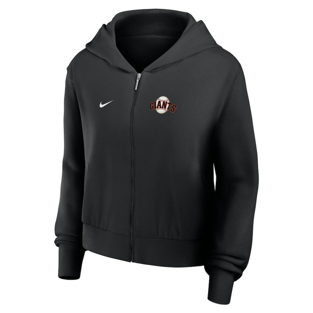 San Francisco Giants Women's Cropped Chill Full-Zip Hoodie Black | Nike