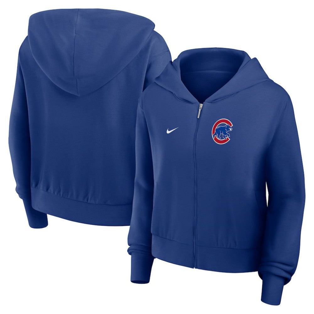 Chicago Cubs Women's Cropped Chill Full-Zip Hoodie Royal | Nike