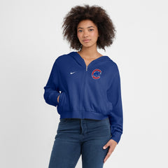 Chicago Cubs Women's Cropped Chill Full-Zip Hoodie Royal | Nike