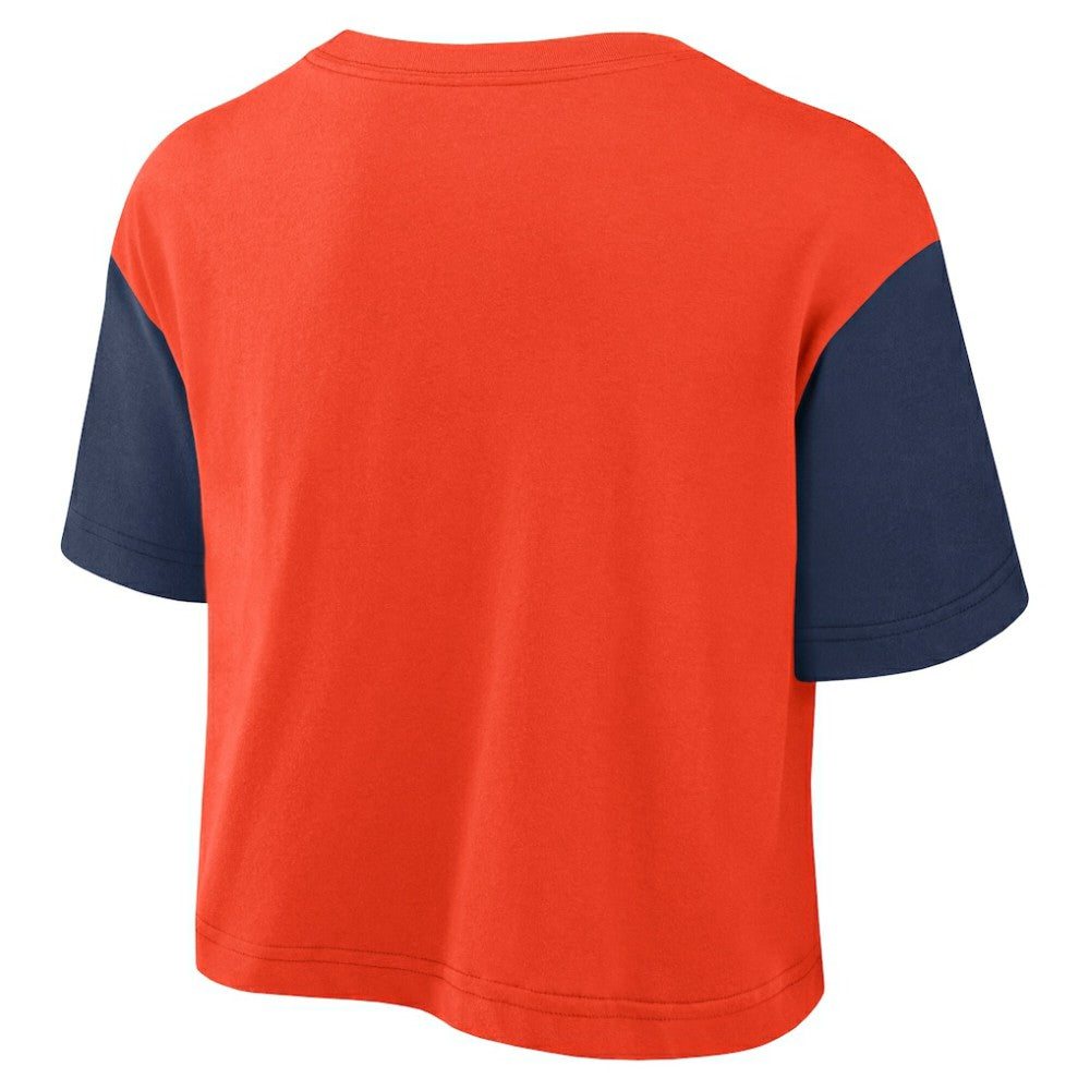 Houston Astros Women's Script Dri-FIT Cropped T-Shirt Orange/Navy | Nike