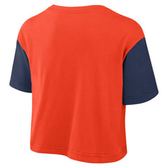 Houston Astros Women's Script Dri-FIT Cropped T-Shirt Orange/Navy | Nike
