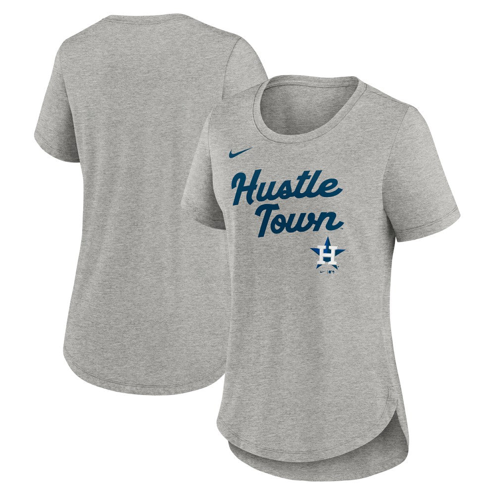 Houston Astros Women's Script Tri-Blend T-Shirt Heather Gray | Nike