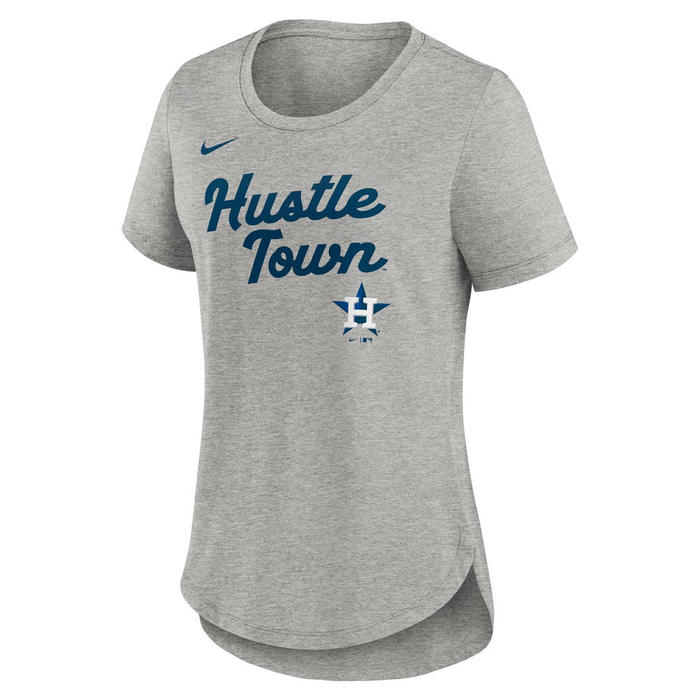 Houston Astros Women's Script Tri-Blend T-Shirt Heather Gray | Nike