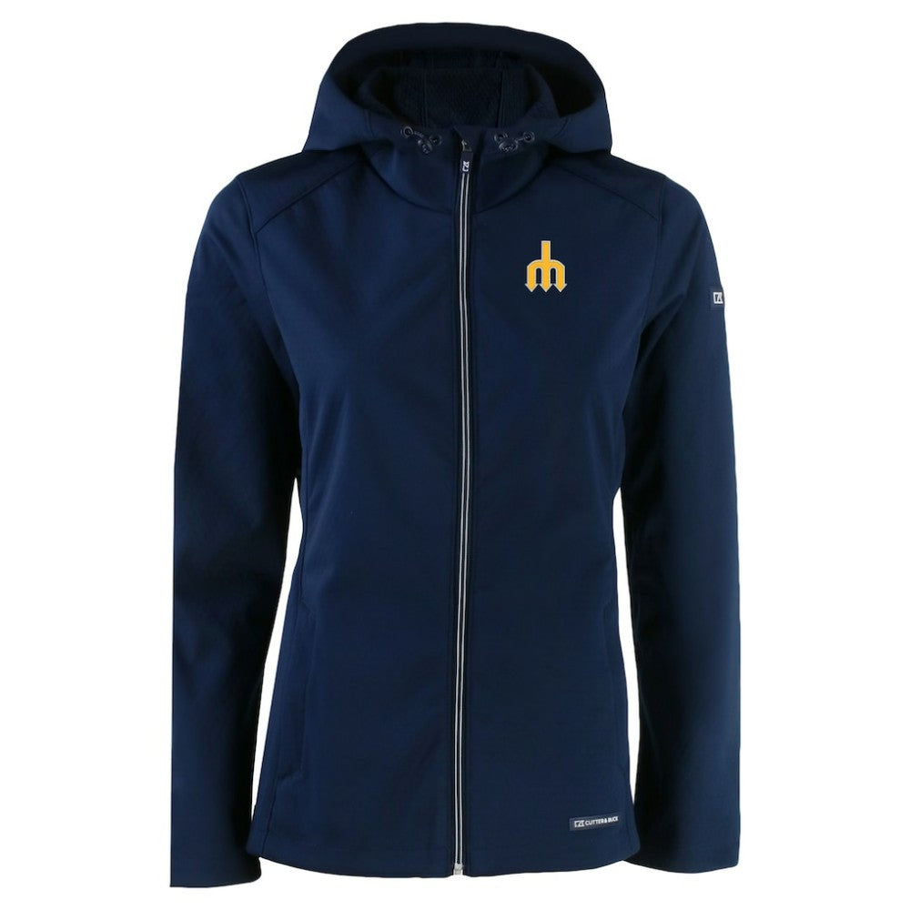 Seattle Mariners Cutter & Buck Women's Evoke Eco Softshell Recycled Full-Zip Jacket Navy