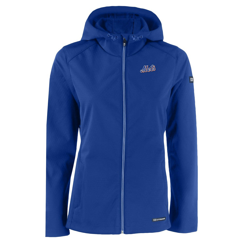 New York Mets Cutter & Buck Women's Evoke Eco Softshell Recycled Full-Zip Jacket Royal