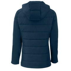 Seattle Mariners Cutter & Buck Women's  Evoke Hybrid Eco Softshell Recycled Full-Zip Hoodie Jacket Navy