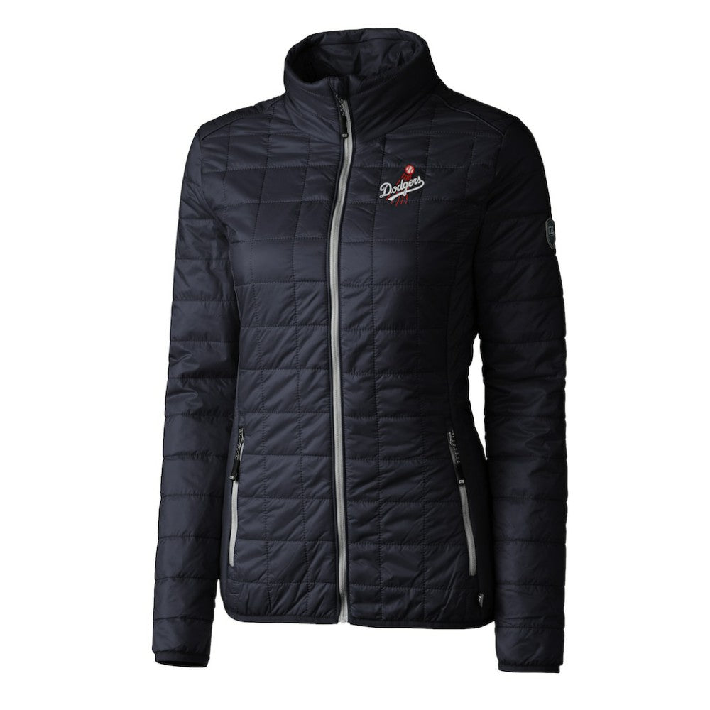 Los Angeles Dodgers Cutter & Buck Women's Rainier PrimaLoft Eco Insulated Full-Zip Puffer Jacket Navy