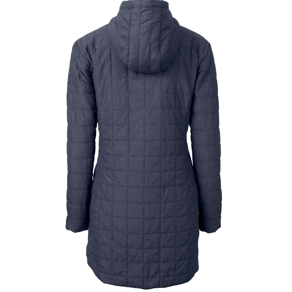 Kansas City Royals Cutter & Buck Women's Rainier Primaloft Eco Insulated Hooded Full-Zip Long Coat Anthracite
