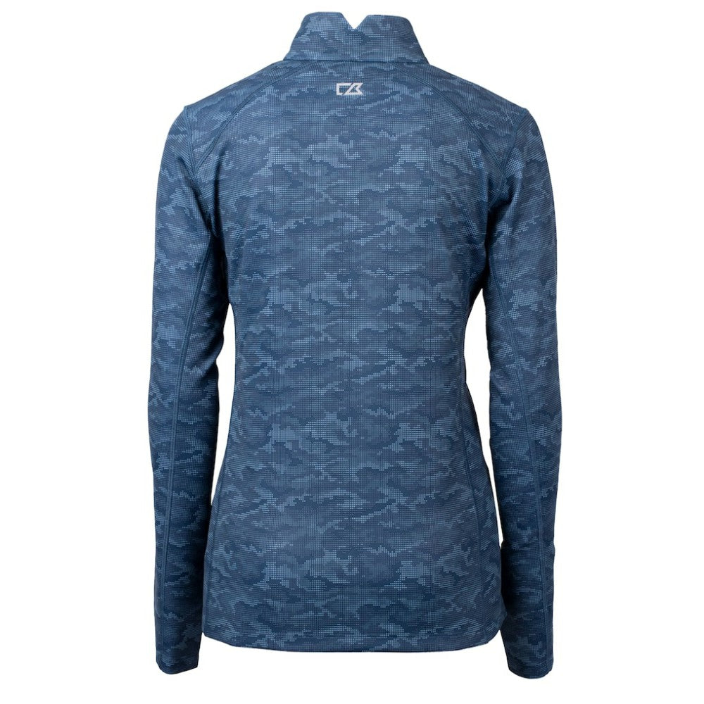 Seattle Mariners Cutter & Buck Women's  Traverse Camo Print Stretch Quarter-Zip Top Navy