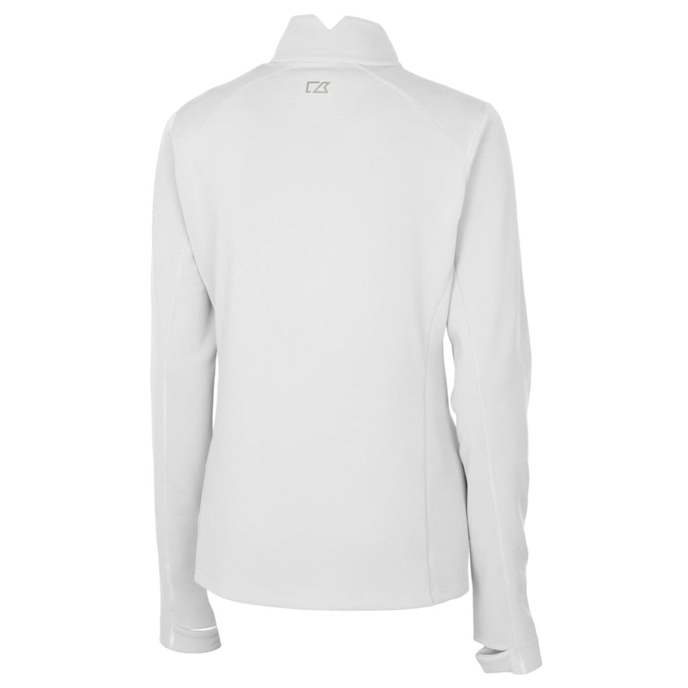 Detroit Tigers Cutter & Buck Women's  Traverse Stretch Quarter-Zip Pullover Top White