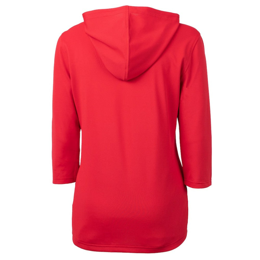 St. Louis Cardinals Cutter & Buck Women's Cooperstown Collection DryTec Virtue Eco Pique Recycled 3/4-Sleeve Half-Zip Pullover Hoodie Red