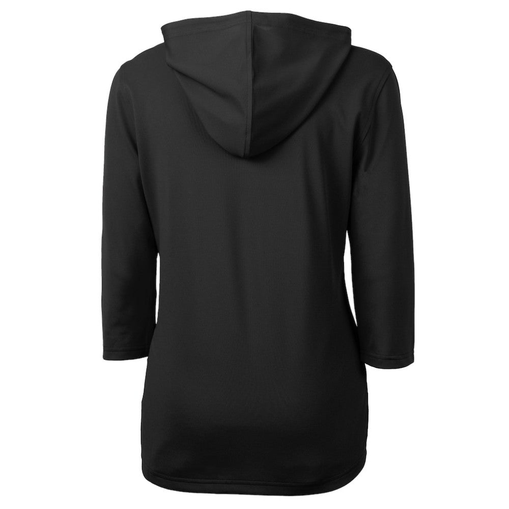 San Francisco Giants Cutter & Buck Women's  DryTec Virtue Eco Pique Recycled 3/4-Sleeve Half-Zip Pullover Hoodie Black