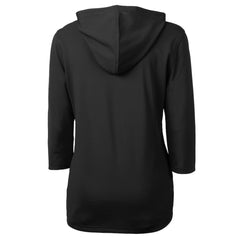 San Francisco Giants Cutter & Buck Women's  DryTec Virtue Eco Pique Recycled 3/4-Sleeve Half-Zip Pullover Hoodie Black