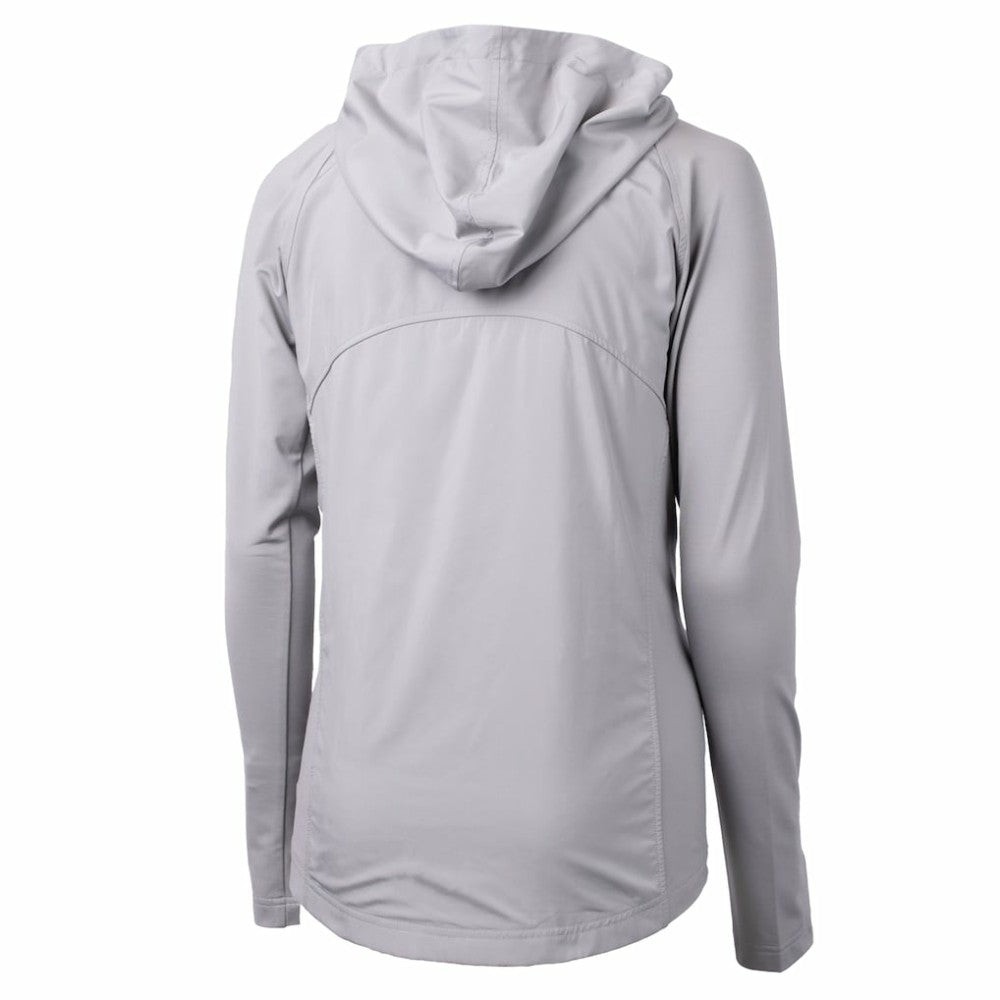Detroit Tigers Cutter & Buck Women's  Adapt Eco Knit Hybrid Recycled Full-Zip Hoodie Gray