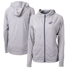 Los Angeles Dodgers Cutter & Buck Women's  Adapt Eco Knit Hybrid Recycled Full-Zip Hoodie Gray