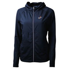 Los Angeles Dodgers Cutter & Buck Women's  Adapt Eco Knit Hybrid Recycled Full-Zip Hoodie Navy