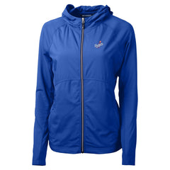 Los Angeles Dodgers Cutter & Buck Women's  Adapt Eco Knit Hybrid Recycled Full-Zip Hoodie Royal
