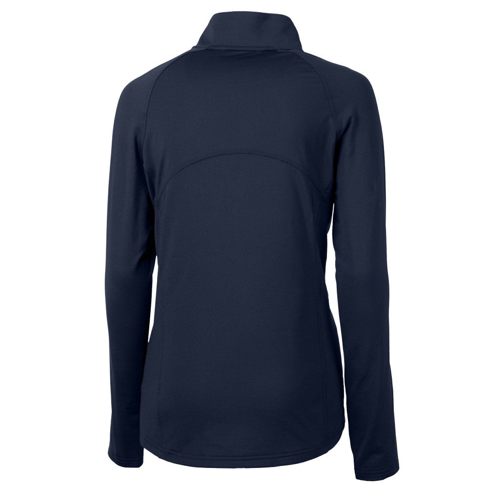Cleveland Guardians Cutter & Buck Women's  DryTec Adapt Eco Knit Stretch Recycled Raglan Half-Zip Top Navy