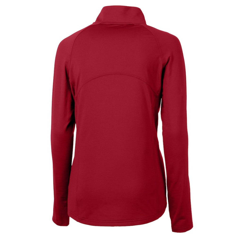 Detroit Tigers Cutter & Buck Women's Americana DryTec Adapt Eco Knit Stretch Recycled Raglan Half-Zip Top Red