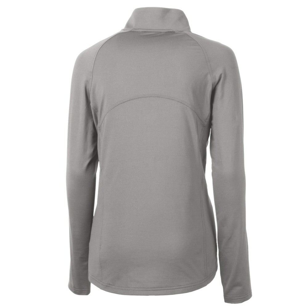 Detroit Tigers Cutter & Buck Women's  DryTec Adapt Eco Knit Stretch Recycled Raglan Half-Zip Top Gray