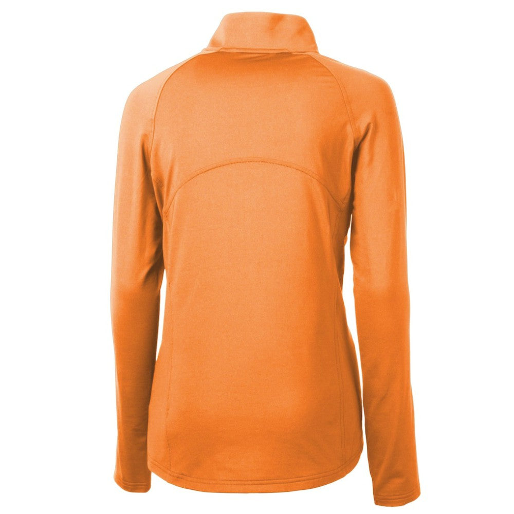 Detroit Tigers Cutter & Buck Women's  DryTec Adapt Eco Knit Stretch Recycled Raglan Half-Zip Top Orange