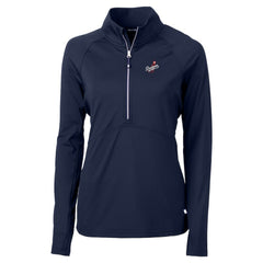 Los Angeles Dodgers Cutter & Buck Women's  DryTec Adapt Eco Knit Stretch Recycled Raglan Half-Zip Top Navy