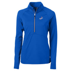 Los Angeles Dodgers Cutter & Buck Women's  DryTec Adapt Eco Knit Stretch Recycled Raglan Half-Zip Top Royal