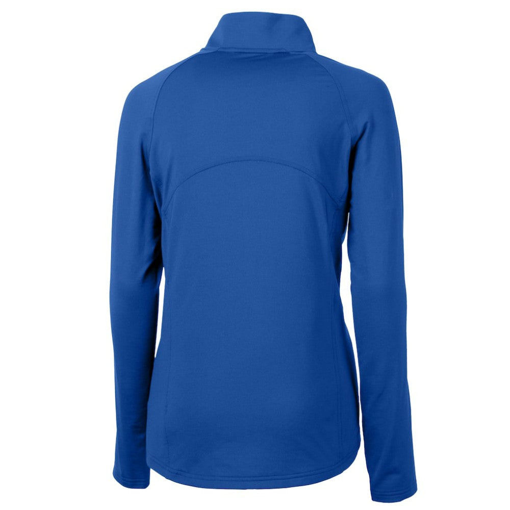 Los Angeles Dodgers Cutter & Buck Women's  DryTec Adapt Eco Knit Stretch Recycled Raglan Half-Zip Top Royal