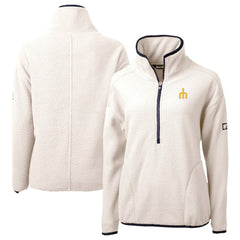 Seattle Mariners Cutter & Buck Women's  Cascade Eco Sherpa Fleece Half-Zip Pullover Jacket Cream