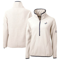 Los Angeles Dodgers Cutter & Buck Women's  Cascade Eco Sherpa Fleece Half-Zip Pullover Jacket Cream