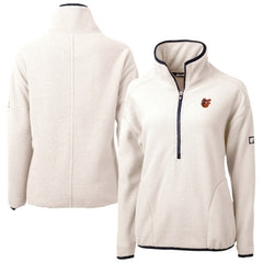 Baltimore Orioles Cutter & Buck Women's  Cascade Eco Sherpa Fleece Half-Zip Pullover Jacket Cream