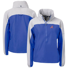 Atlanta Braves Cutter & Buck Women's  Charter Eco Recycled Half-Zip Anorak Jacket Royal