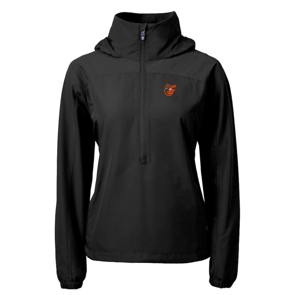 Baltimore Orioles Cutter & Buck Women's  Charter Eco Recycled Half-Zip Anorak Jacket Black