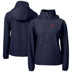 Boston Red Sox Cutter & Buck Women's  Charter Eco Recycled Half-Zip Anorak Jacket Navy