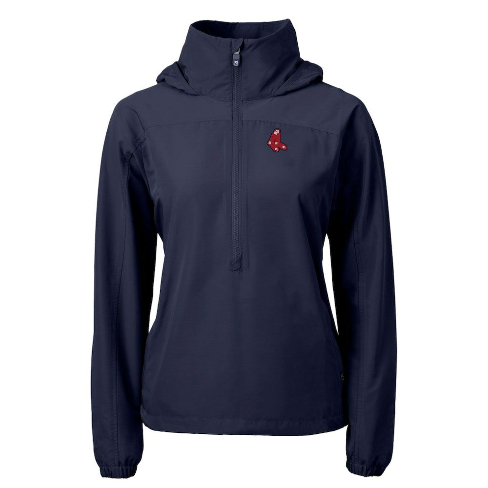 Boston Red Sox Cutter & Buck Women's  Charter Eco Recycled Half-Zip Anorak Jacket Navy