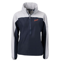 Detroit Tigers Cutter & Buck Women's  Charter Eco Recycled Half-Zip Anorak Jacket Navy