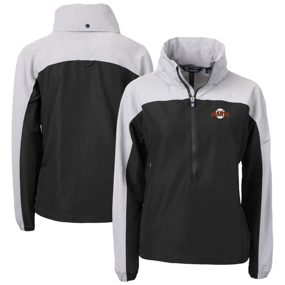 San Francisco Giants Cutter & Buck Women's  Charter Eco Recycled Half-Zip Anorak Jacket Black