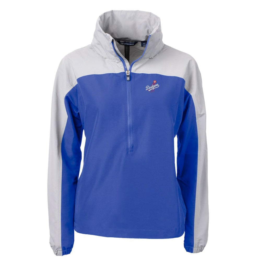 Los Angeles Dodgers Cutter & Buck Women's  Charter Eco Recycled Half-Zip Anorak Jacket Royal