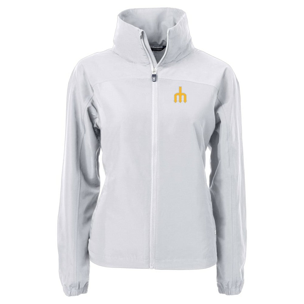 Seattle Mariners Cutter & Buck Women's  Charter Eco Recycled Full-Zip Jacket Gray