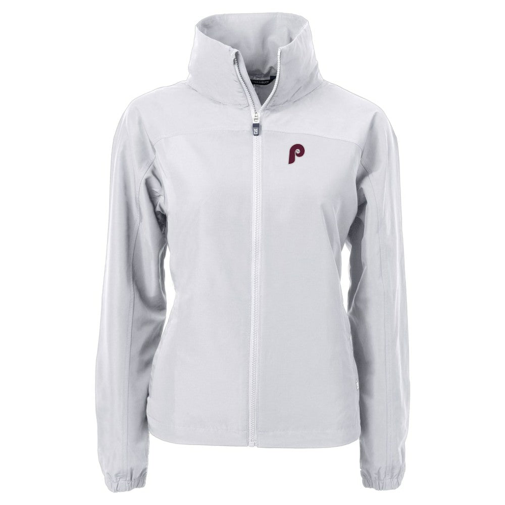 Philadelphia Phillies Cutter & Buck Women's Cooperstown Collection Charter Eco Recycled Full-Zip Jacket Gray