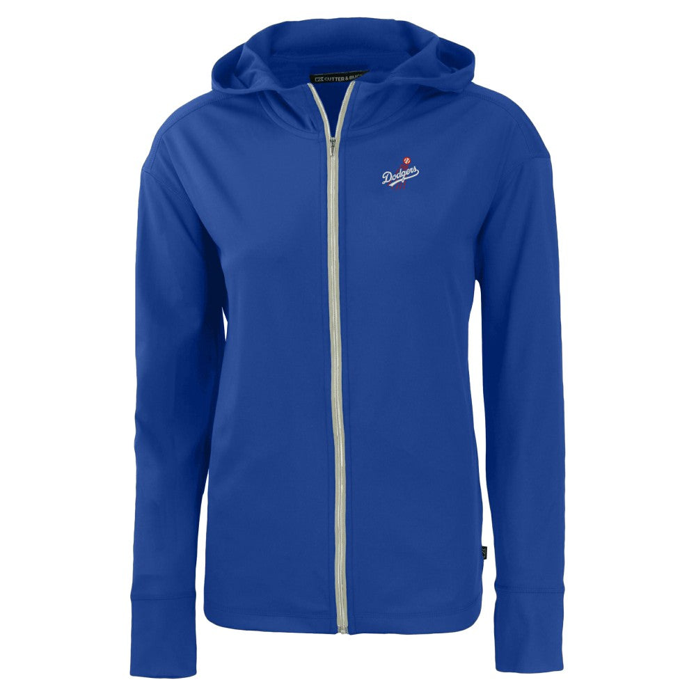Los Angeles Dodgers Cutter & Buck Women's  Daybreak Eco Recycled Full-Zip Hoodie Jacket Royal
