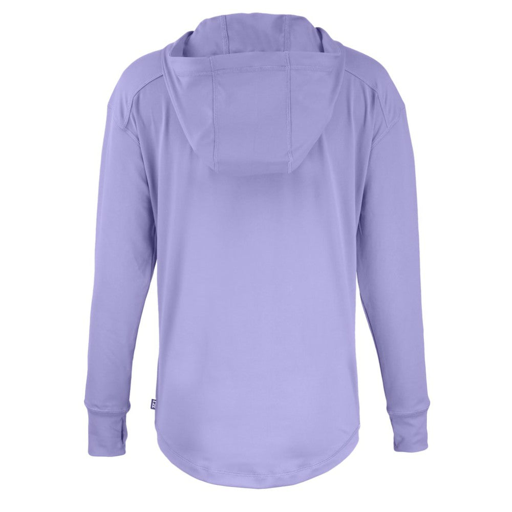 Colorado Rockies Cutter & Buck Women's Daybreak Eco Recycled Half-Zip Hoodie Purple